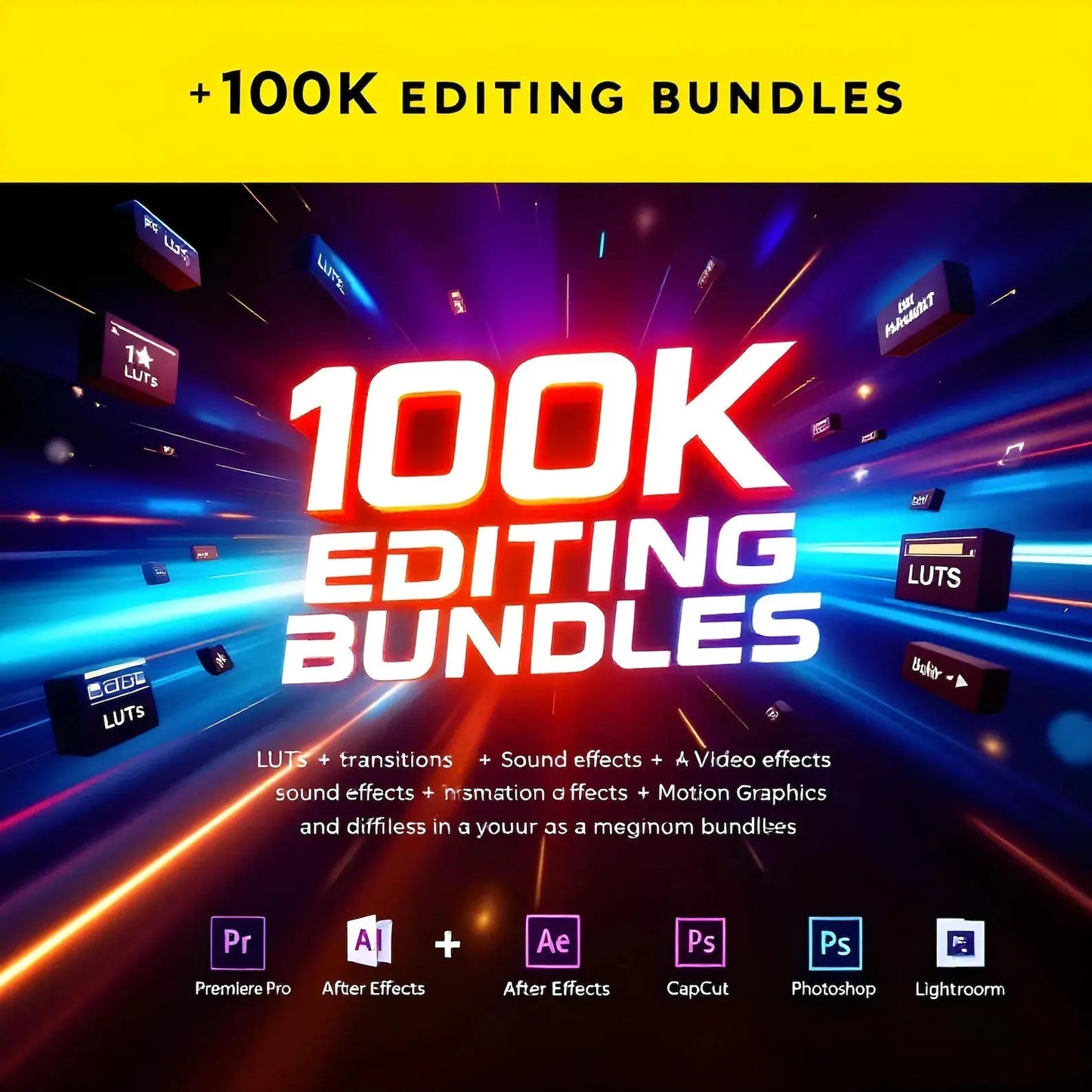 100K+ Graphics Bundle | Premiere Pro, After Effects, CapCut, Motion Graphics, LUTs, Fonts, SVGs, Video Effects, Sound FX. - Dev's Store
