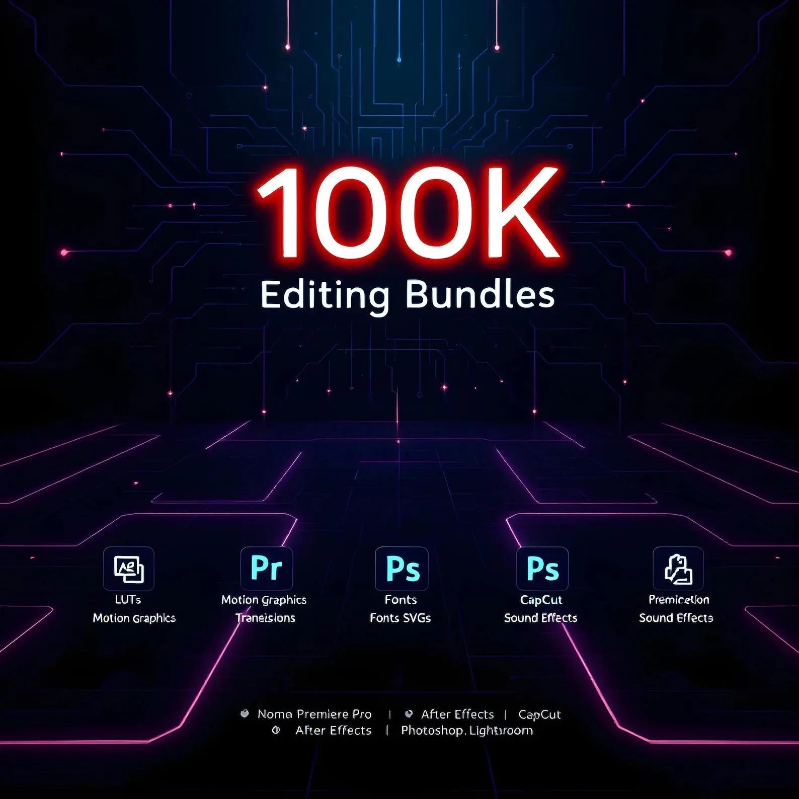 100K+ Graphics Bundle | Premiere Pro, After Effects, CapCut, Motion Graphics, LUTs, Fonts, SVGs, Video Effects, Sound FX. - Dev's Store